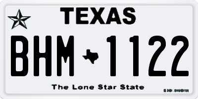 TX license plate BHM1122