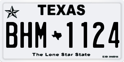 TX license plate BHM1124