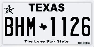 TX license plate BHM1126