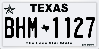 TX license plate BHM1127