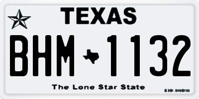 TX license plate BHM1132