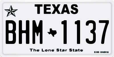 TX license plate BHM1137