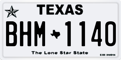 TX license plate BHM1140