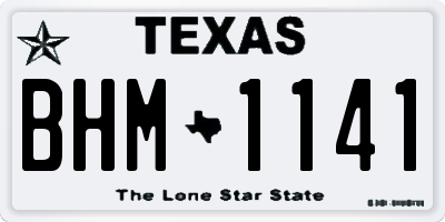 TX license plate BHM1141