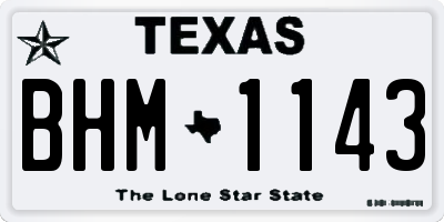 TX license plate BHM1143