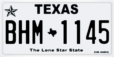 TX license plate BHM1145