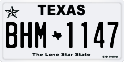 TX license plate BHM1147