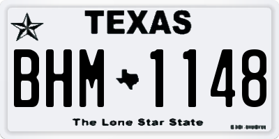 TX license plate BHM1148