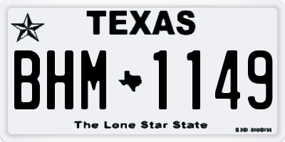 TX license plate BHM1149