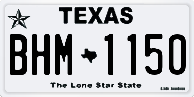 TX license plate BHM1150