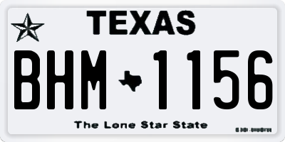 TX license plate BHM1156