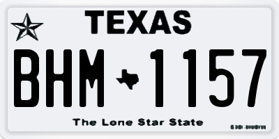 TX license plate BHM1157