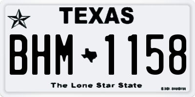TX license plate BHM1158