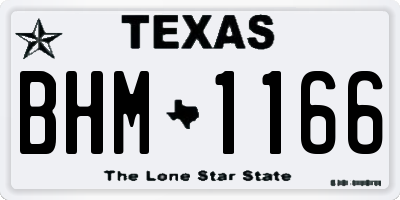 TX license plate BHM1166