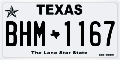 TX license plate BHM1167