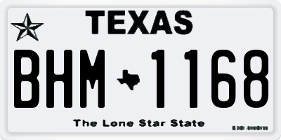 TX license plate BHM1168