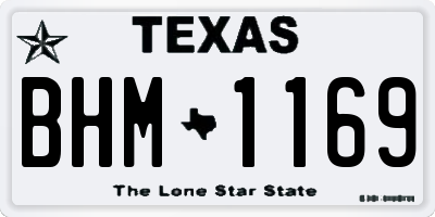 TX license plate BHM1169