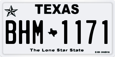 TX license plate BHM1171