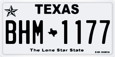 TX license plate BHM1177