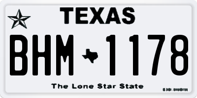 TX license plate BHM1178
