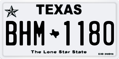 TX license plate BHM1180