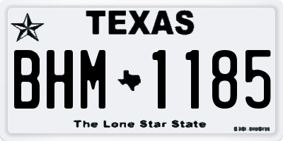 TX license plate BHM1185