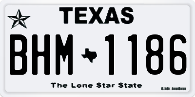 TX license plate BHM1186