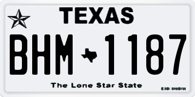 TX license plate BHM1187
