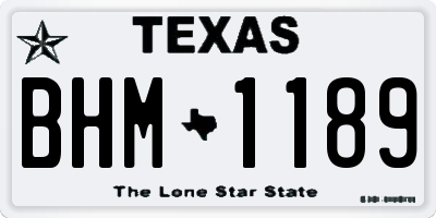 TX license plate BHM1189