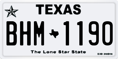 TX license plate BHM1190