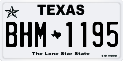 TX license plate BHM1195