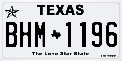 TX license plate BHM1196