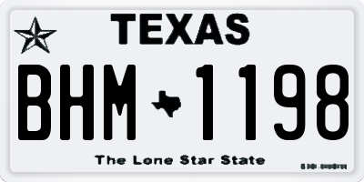 TX license plate BHM1198