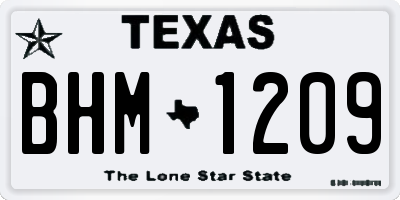 TX license plate BHM1209