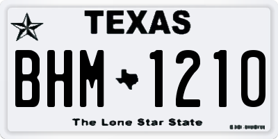 TX license plate BHM1210