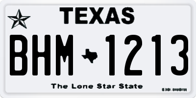 TX license plate BHM1213