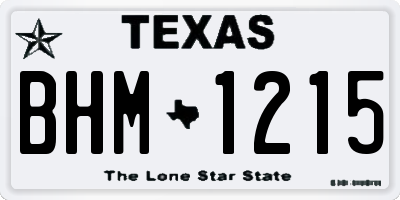 TX license plate BHM1215