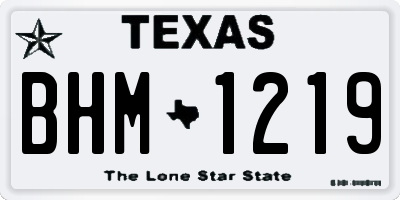 TX license plate BHM1219