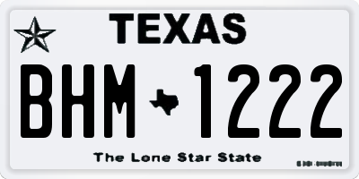 TX license plate BHM1222