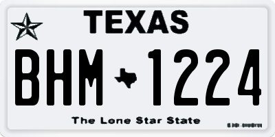 TX license plate BHM1224