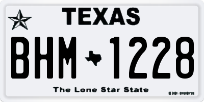 TX license plate BHM1228