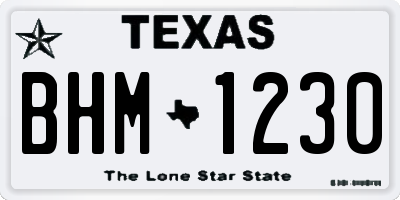 TX license plate BHM1230