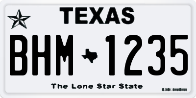 TX license plate BHM1235