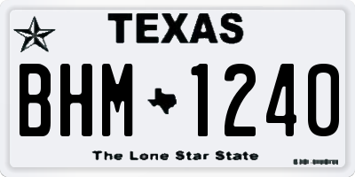TX license plate BHM1240