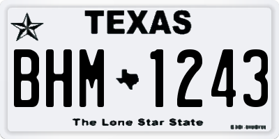 TX license plate BHM1243