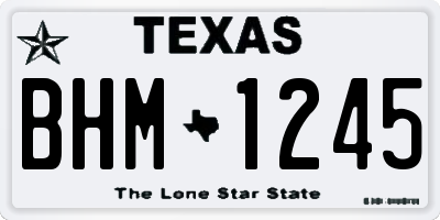 TX license plate BHM1245