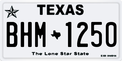 TX license plate BHM1250