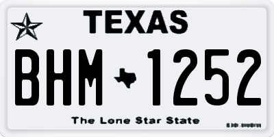 TX license plate BHM1252