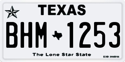 TX license plate BHM1253