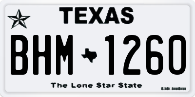 TX license plate BHM1260